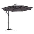 OUTSUNNY - Parasol déporté octogonal inclinable manivelle pied acier Ø 3 x 2,5H m gris - vignette
