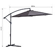 OUTSUNNY - Parasol déporté octogonal inclinable manivelle pied acier Ø 3 x 2,5H m gris - vignette