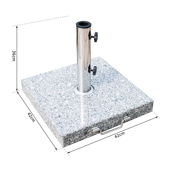 OUTSUNNY - Pied/base de parasol granite gris poignée et roulettes compatible pied parasol Ø 35/38/48 mm - large