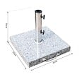 OUTSUNNY - Pied/base de parasol granite gris poignée et roulettes compatible pied parasol Ø 35/38/48 mm - vignette
