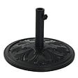 OUTSUNNY - Pied de parasol rond base de lestage Ø 48 x 34H cm ciment HDPE motif fleurs de lys poids net 13 Kg noir - vignette
