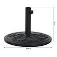 OUTSUNNY - Pied de parasol rond base de lestage Ø 48 x 34H cm ciment HDPE motif fleurs de lys poids net 13 Kg noir - vignette