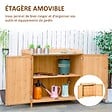 OUTSUNNY - Armoire de jardin sur pied table de rempotage 2 en 1 - double porte, étagère, plateau tôle acier galvanisé - bois de cèdre pré-huilé - vignette