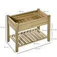 OUTSUNNY - Jardinière sur pieds potager avec étagère à lattes dim. 91L x 51l x 76H cm bois sapin autoclave - vignette