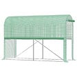 OUTSUNNY - Serre de jardin serre à tomates dim. 3L x 1l x 2H m porte zippée déroulante 2 fenêtres latérales enroulables acier PE haute densité vert - vignette