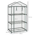 OUTSUNNY - Serre de jardin balcon étagère serre 3 niveaux dim. 69L x 49l x 125H cm métal thermolaqué vert PVC haute densité transparent - vignette