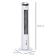 HOMCOM - HOMCOM Ventilateur colonne rafraichisseur d'air humidificateur 3 en 1 - puissance 60 W - oscillant, silencieux - timer, 3 modes, 3 vitesses - télécommande incluse - blanc - vignette