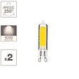 XANLITE - Lot de 2 ampoules LED capsule Xanlite G9, puissance 3,7W, flux 420 lm, lumière blanc naturel 4000 K, angle 250°, verre transparent, usage intérieur éclairage d’ambiance - vignette