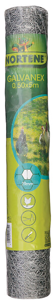 NORTENE - Grillage métallique triple torsion galvanisé - 0.5x50m - large