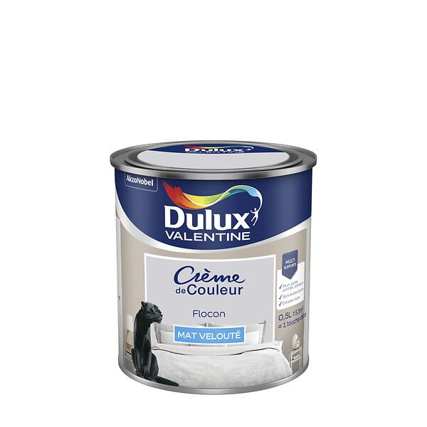 DULUX VALENTINE - Peinture Crème de Couleur - Flocon - Mat - 0,5L - large
