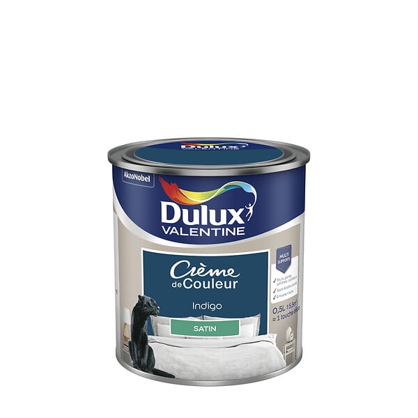 DULUX VALENTINE - Peinture Crème de Couleur - Indigo - Satin - 0,5L - large