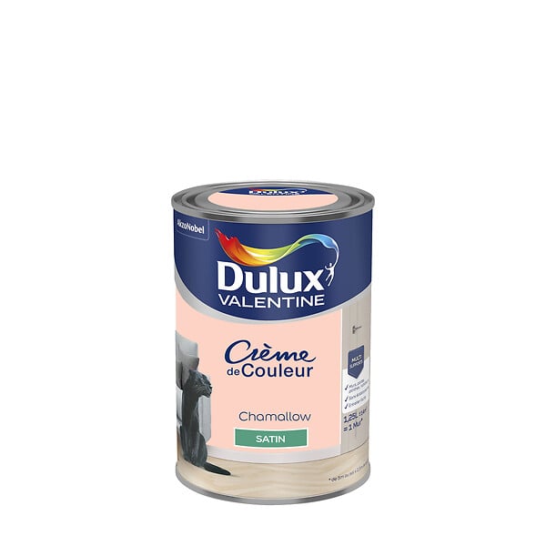 DULUX VALENTINE - Peinture Crème de Couleur - Chamallow - Satin - 1,25L - large