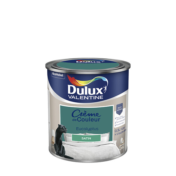 DULUX VALENTINE - Peinture Crème de Couleur - Eucalyptus - Satin - 0,5L - large