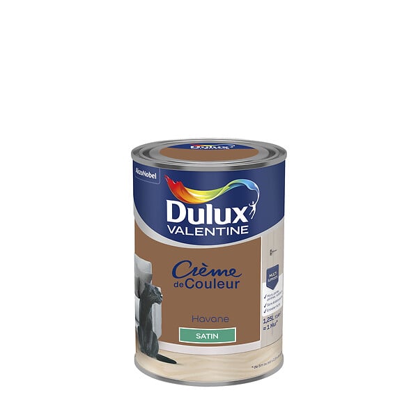 DULUX VALENTINE - Peinture Crème de Couleur - Havane - Satin - 1,25L - large