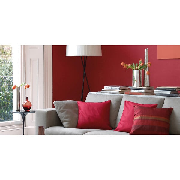 DULUX VALENTINE - Peinture Crème de Couleur - Rouge Madras - Satin - 0,5L - large