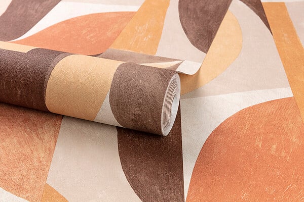 GRANDECO - Papier peint Dufy all over terracotta - L10xl0,53m - large