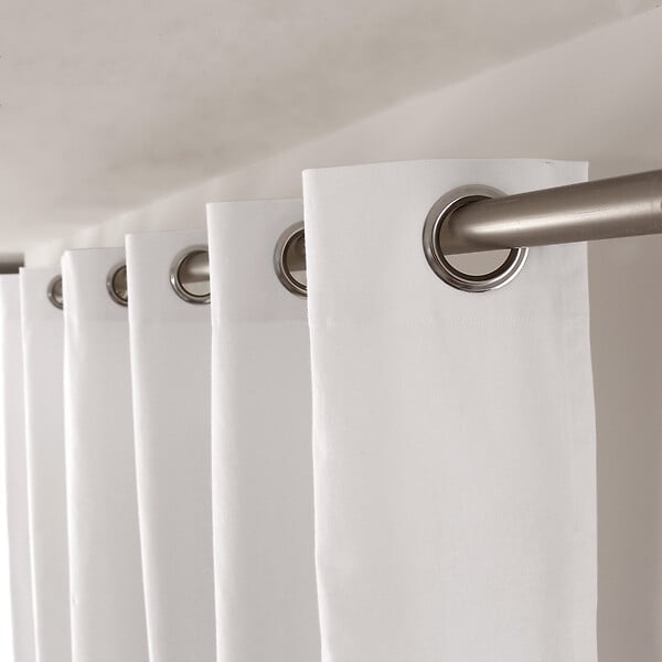 C MA DECO - Rideau en coton - Œillets - Blanc - 135x240cm - large