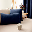 C MA DECO - Coussin non déhoussable 30x50cm coloris bleu marine - vignette