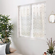 C MA DECO - Paire de voilages pois brodé finition droite 2x60x120cm blanc argent - vignette