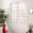 C MA DECO - Paire de voilages pois brodé finition droite 2x60x90cm bordeaux blanc - vignette