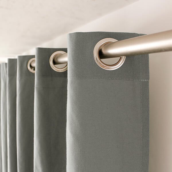 C MA DECO - Rideau en coton - Œillets - Gris - 135x240cm - large