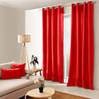 C MA DECO - Rideau en coton - Œillets - Rouge - 135x240cm - vignette