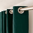 C MA DECO - Rideau en coton - Œillets - Vert foncé - 135x240cm - vignette