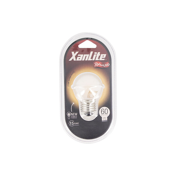 XANLITE - Ampoule Filament LED opaque, culot E27, forme P45, puissance 6,5W, équivalent 60W, flux 806 lm, lumière blanc chaud 2700 K, usage intérieur - large