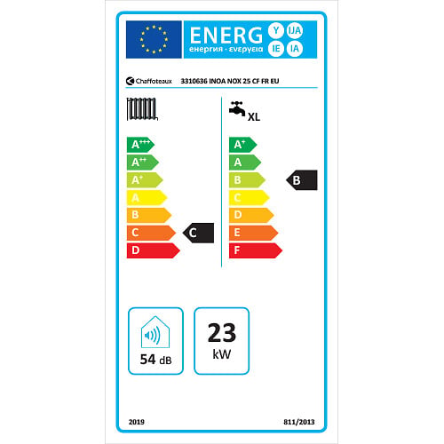 CHAFFOTEAU - Chaudière Gaz BasNox Inoa Nox Chaffoteaux 25 kW / Cheminée Complète (Douilles + Dosseret) avec Thermostat Filaire - large
