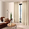 C MA DECO - Rideau 100% Polyester - Œillets - Ecru - 140x240cm - vignette