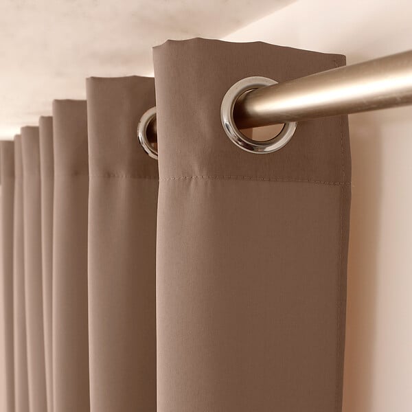 C MA DECO - Rideau 100% Polyester - Œillets - Vison - 140x240cm - large
