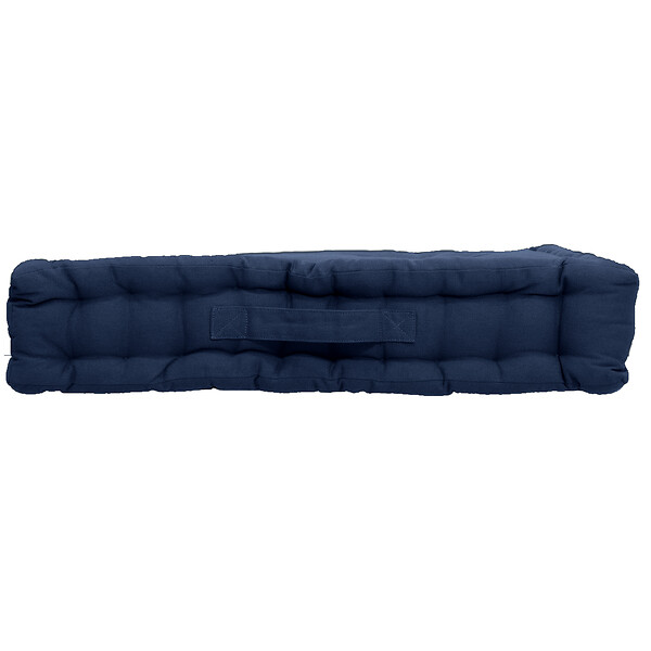 C MA DECO - Coussin de sol avec poignée coton 50x50x10cm bleu marine - large
