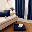 C MA DECO - Coussin de sol avec poignée coton 50x50x10cm bleu marine - vignette