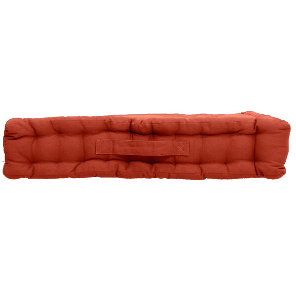 C MA DECO - Coussin de sol avec poignée coton 50x50x10cm terre cuite - large