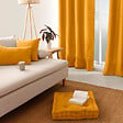 C MA DECO - Coussin de sol avec poignée coton 50x50x10cm moutarde - vignette