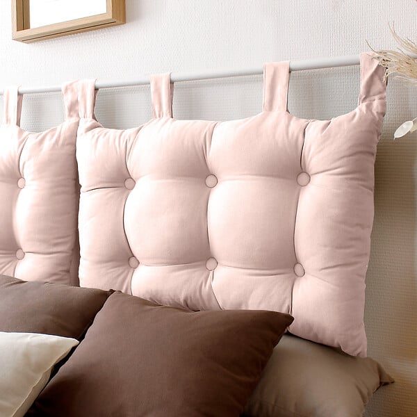 C MA DECO - Tête de lit 70x45cm avec pattes boutonnées coloris vieux rose - large
