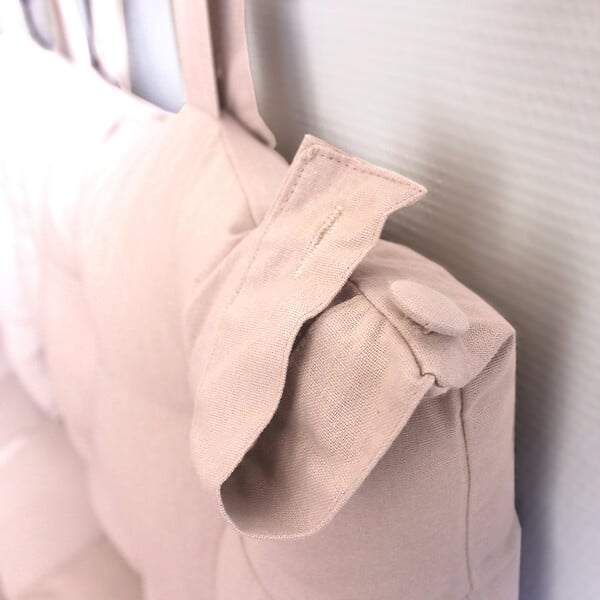 C MA DECO - Tête de lit 70x45cm avec pattes boutonnées coloris vieux rose - large