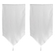 C MA DECO - Paire de voilages finition pointe avec pompon 2x60x90cm blanc - vignette