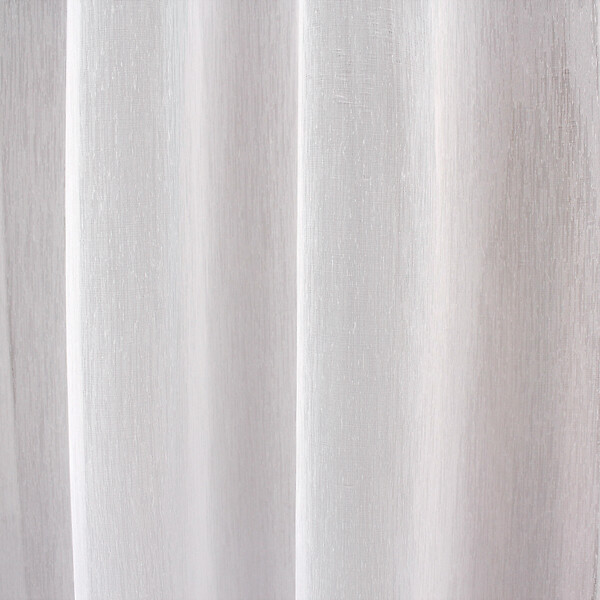 C MA DECO - Paire de voilages finition pointe avec pompon 2x60x160cm blanc - large