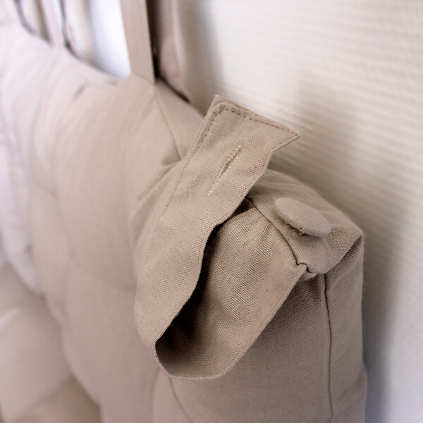 C MA DECO - Tête de lit 70x45cm avec pattes boutonnées coloris naturel - large