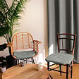 C MA DECO - Galette de chaise avec rabats et nouettes 40x40x2cm gris - vignette