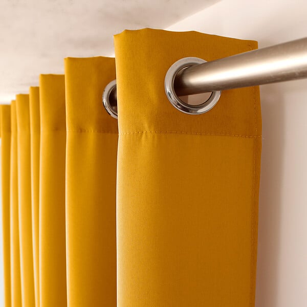 C MA DECO - Rideau 100% Polyester - Œillets - Moutarde - 140x240cm - large