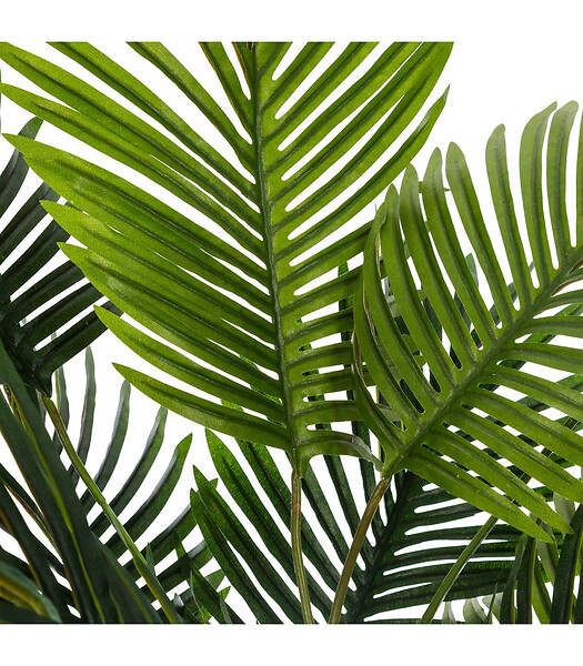 ATMOSPHERA - Plante artificielle Palmier dans un pot en céramique pied en bois H 72 cm - large