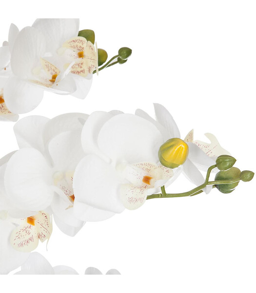 ATMOSPHERA - Plante artificielle Orchidée dans Pot en céramique blanche H 62 cm - large