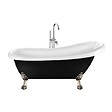 ROGIER & MOTHES - Baignoire sur pieds rétro RICHMOND Noire 171 cm Pieds de Lion Bronze jaune vieilli - vignette
