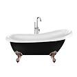 ROGIER & MOTHES - Baignoire sur pieds rétro RICHMOND Noire 171 cm Pieds d'Aigle Cuivre rouge vieilli - vignette