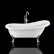 ROGIER & MOTHES - Baignoire sur pieds rétro RICHMOND Blanche 171 cm Pieds de Lion Cuivre rouge vieilli - vignette