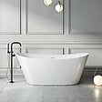 STANO - Baignoire îlot design ovale PALMA blanche 170 cm Brillant - vignette
