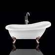 ROGIER & MOTHES - Baignoire sur pieds rétro RICHMOND Blanche 155 cm Pieds d'Aigle Cuivre rouge vieilli - vignette