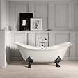 ROGIER & MOTHES - Baignoire sur pieds rétro en fonte KINGSTON Blanche 182 cm Pieds chromés - vignette